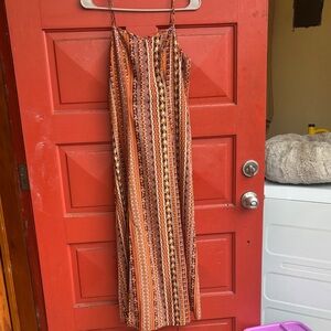 Bohemian Maxi Dress with Straps